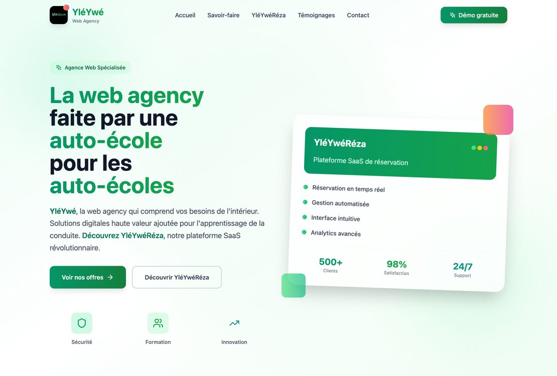 YléYwé Web Agency — site réalisé par Weconnect